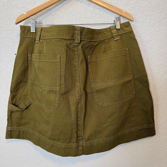 Old Navy Women's Olive Green Cotton Cargo Mini Skirt Size 18 NEW - Picture 7 of 7
